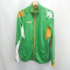 ◇ ⊇ KAPPA ロゴプリント ロゴ刺<!-利用不可文字-!> 長袖 トラックジャケット サイズ0 グリーン オレンジ ホワイト メンズ レディース E  【1412260035507】