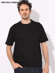 EMPORIO ARMANI (エンポリオアルマーニ) モノグラム ジャガード クルーネック 半袖 Tシャツ EA3D1T7S1JGMZ ブランド メンズ 男性 トップス (ブラック)