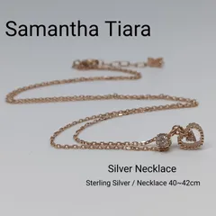 美品★ Samantha Tiara／ サマンサティアラ ／ サマンサティアラ ネックレス ／ ＣZダイヤハート シルバー ネックレス ／ ブランド ネックレス ／ サマンサタバ ・ヴェガ／ STERLING SILVER ／ 40～42cm アジャスター付き