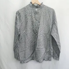 ◇ ⊂◎ UNIQLO ユニクロ 綿 チェック柄 長袖 シャツ サイズL ブラック レディース E  【1410290049150】