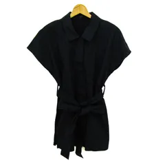 コス シャツワンピース トップス チュニック 半袖 ベルト付き レディース XSサイズ ネイビー COS 【中古】