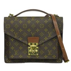本物 ルイヴィトン LOUIS VUITTON LV モンソー モノグラム 2WAY ショルダーバッグ ハンドバッグ ブラウン M51185 ビトン バッグ 中古 【フォロー割】