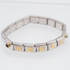 J795 MESSAGGIO vivieffe ITALY刻印 ブレスレット カラーストーン風 シルバー ゴールド デザイン メッサジオ
