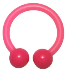 アクリルボディピアス サーキュラーバーベル ピンク 16G 内径 10mm ファーストピアス 眉 軟骨 リップ ボール 安い 可愛い