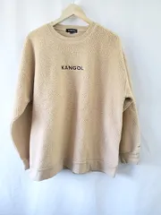 ◇ ⊇ KANGOL カンゴール ボア 長袖 トレーナー サイズF ベージュ系 レディース E  【1508060007674】