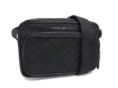 ■新品■未使用■ EMPORIO ARMANI エンポリオアルマーニ キャンバス クロスボディ ショルダーバッグ 斜め掛け ブラック系 FN0701