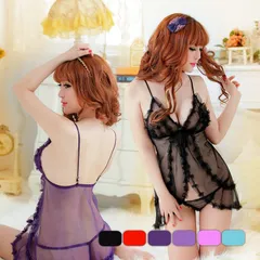 6色 ベビードール＆Tバック セクシーランジェリー【8311】