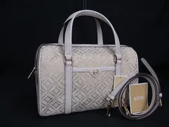 ■新品■未使用■ MICHAEL KORS マイケルコース キャンバス×レザー 2WAY トートバッグ ショルダー アイボリー系×ゴールド系 BJ9383