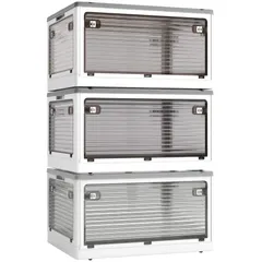 X XUNTAO【収納ボックス 折りたたみ】蓋付き 積み重ね 全方向から取り出せる 収納ケース 衣類 布団 おもちゃ 小物 折り畳み コンテナ ボッ