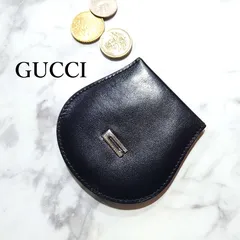 GUCCI グッチ Gロゴ コインケース 小銭入れ レザー ブラック 黒 蹄鉄型