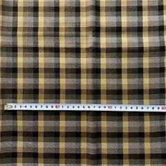 ウールチェック　ブラウン系　巾約75x50ｃｍ　毛100％　カットクロス　生地