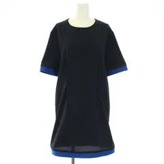アクネ ストゥディオズ Acne Studios ROZALIA SABLE ワンピース 半袖 ひざ丈 切替 34 S 黒 ブラック 青 ブルー /TKのサムネイル