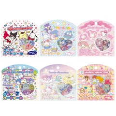 サンリオ クリアハードシール 15個入り シール おはじき ぷっくり つやつや ハード レジン風 デコ パーツ クリア フレークシール 硬質樹脂