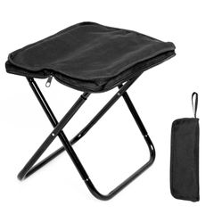 新品 (1個セット 2個セット 1個セット 軽量 お花見 ハイキング Ｂｌａｃｋ) BBQ キャンプ ミニサイズ 椅子 折り畳み 瞬間収納 コンパクト キャンプ椅子 アウトドアチェア 折りたたみ椅子 KeiSquare
