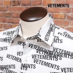 VETEMENTS/XSサイズ/総柄シャツ UE63SH161W BIGシルエット モード ヴェトモン イタリア製 長袖 新品/白/ホワイト/kd280/