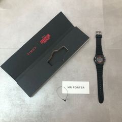 정가 14300엔 신품 STRANGER THINGS × TIMEX 아틀란티스 100 쿼츠 시계 디지털 워치 스트레인저싱스 타이멕스 콜라보 TW2V51000 블랙 63988A6