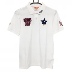 【超美品】ビームスゴルフ 半袖ポロシャツ 白×ネイビー 複数刺しゅう  メンズ S ゴルフウェア 2022年モデル BEAMS GOLF