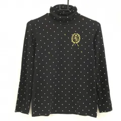 カッパ 長袖ハイネックシャツ 黒×白 ドット レディース M ゴルフウェア Kappa