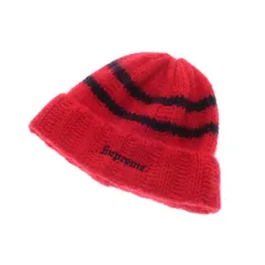 【中古】シュプリーム Supreme 2024年秋冬 Brushed Stripe Beanie ビーニー ニットキャップ レッドxネイビー【サイズONE（58cm）】【メンズ】