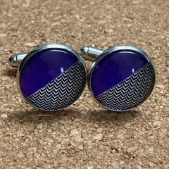 k202　幾何学模様　パープル　カフスボタン カフス カフリンクス