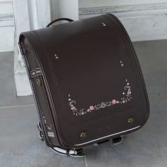 【当店オリジナル】プチプリンセス ランドセル 　ブラウン・小花柄　クラリーノ・セイバン天使のはね機能搭載