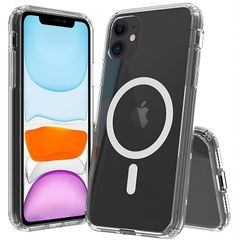 iPhone 11 ケース MagSafe対応 背面 クリア PC 米軍MIL規格 iPhone11 ケース 耐衝撃 TPU すり傷防止 iPhone11 ケース ワイヤレス充電対応 PinLiSheng(クリアMagSafe, iPhone 11)