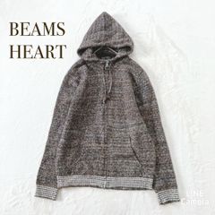 BEAMS HEART ビームスハート【L】ジップアップパーカー　フード　羊革　本革　カジュアル