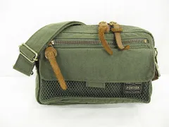 PORTER ポーター ショルダーバッグ サコッシュ ウエストポーチ ベルトポーチ オリーブグリーン メッシュ MF006-0627-1