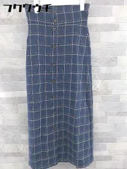 ◇ riche glamour リシェグラマー チェック ロング タイト スカート サイズM ネイビー レディース 【中古】 【1104070009761】