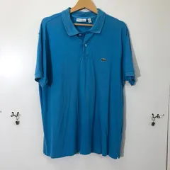 LACOSTE/ラコステ CLASSIC FIT p小呂シャツ ロゴワンポイント刺繍 半袖 EL SALVADOR製 メンズ XL ブルー