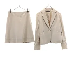 グリーンレーベルリラクシング UNITED ARROWS スカートスーツ 上下セットアップ 38 ベージュ green label relaxing レディース 【中古】  【240215】