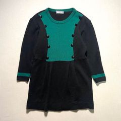 ビンテージ イヴサンローラン ロゴ ボーダー切替 モックネック ニット トップス Yves Saint Laurent - ビンテージ イヴサンローラン ロゴ ボーダー切替