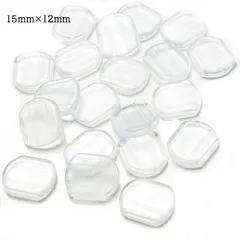 P-408 蝶バネ イヤリング用 シリコンカバー【15mm×12mm】20個 10ペア クリアー 透明 クリップ式 樹脂クッション 滑り止め 痛くない 取り外し可能 差し込み ハンドメイド アクセサリー