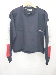 ◇ ⊇ FILA フィラ スウェット 長袖 プルオーバー サイズM ネイビー ホワイト レッド レディース E  【1505290029773】