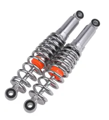バイク用 リア サスペンション 250mm 左右セット メッキ ローダウン シャコタン スプリング 5段階調整可 モンキー ダックス DAX シャリー AB26 C50 カブ スーパーカブ リトルカブ 等 汎用 社外品のサムネイル