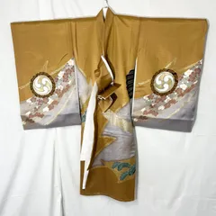 【未使用品】【仕立上がり】七五三　男の子　3歳祝着　三歳祝着　晴れ着　お祝  金色　ゴールド