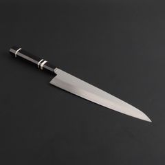 9361 柳刃包丁 9寸 刺身包丁 刃は究極の切れ味 黒檀黒水牛角白三本巻