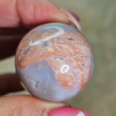 ✨ピンク瑪瑙✨ピンクフラワードゥルージーアゲート✨スフィア