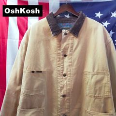 OshKosh オシュコシュ カバーオール ジャケット 52 4XL相当 コーデュロイ襟 ブランケットライナー ワーク ブラウン 10619