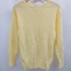◇ ⊂ INED イネド シンプル系 長袖 ニットセーター サイズ9 イエロー系 レディース E  【1507250016762】