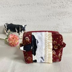 【１点のみ】おめかし牛さん☆BOXポーチ