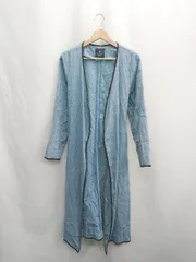 ◇ ⊇◎ nano universe ナノ ユニバース ロング丈 長袖 ガウン カーディガン サイズF ブルー レディース E  【1502180026584】