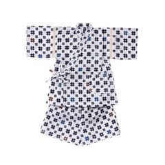 [クリーム デ ココ] 色入り井絣 柄 注染 男の子 甚平 [上下セット] 特岡生地 和装 和服 綿100% 日本製 (120cm)のサムネイル