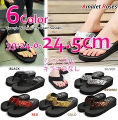 39：24.0-24.5cm　キラキラ キラキラなし 厚底 サンダル 全6色