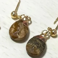 ゴールドルチルクォーツ　ピアス　サージカルステンレスフック変更可