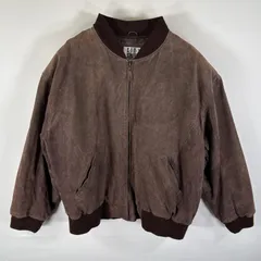 古着 シティストリート CITY STREETS レザージャケット 本革 フルジップ ブルゾン スウェード 大きいサイズ XXL  ブラウン メンズ