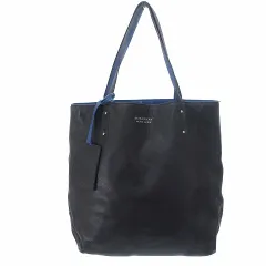 バーバリーブラックレーベル BURBERRY BLACK LABEL リバーシブル トートバック ハンド パスケース付き ロゴ レザー ブラック ブルー 青 黒 鞄 ■GY01のサムネイル