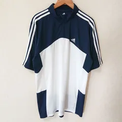 (^w^)b adidas アディダス トレーニング ウェア ハーフジップ ジャージ  半袖 スポーツ 運動 タウンユース 3ライン 3ストライプ ロゴ刺繍 CLIMACOOL シンプル カジュアル ホワイト 白 ネイビー メンズ サイズL