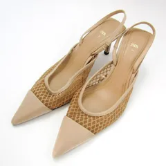 ザラ パンプス バックストラップ ミュール シューズ 靴 レディース 38サイズ ベージュ ZARA 【中古】