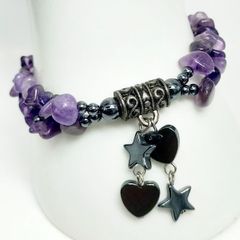 アメジスト 2連 ブレスレット さざれ石 天然石 ブレスレット ジェムストーン AUULA jewelry 122832